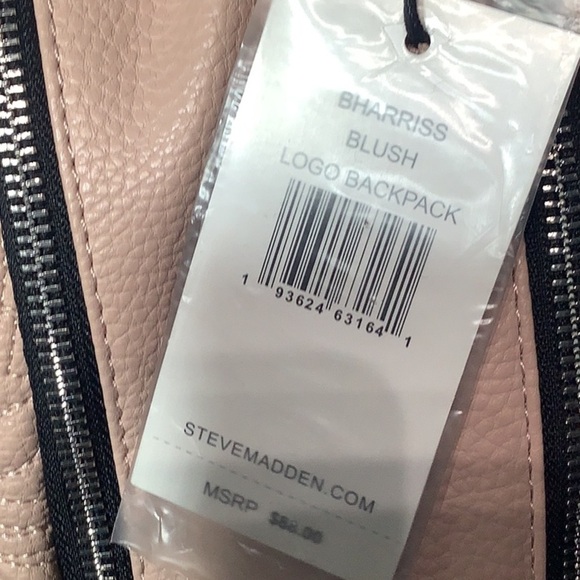 Steve Madden NEW - medium backpack adjustable straps - blush pink - monogram - Picture 3 of 6